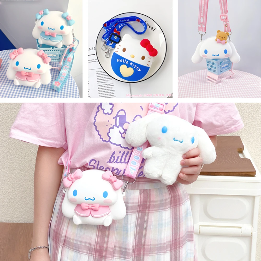 

Kawaii Kuromi My Melody Cinnamoroll сумка-мессенджер мультяшное аниме вишневый цвет маленькие сумки через плечо сумка для детей подарок игрушки
