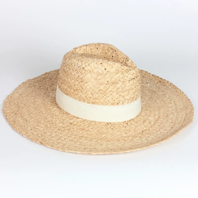 

Straw Hat Women Raffia Panama Summer Big Wide Brim Embroidery Sun Protection Floppy Foldable Beach Hats for Women Jazz Fedoras