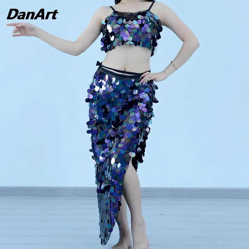 Сексуальный танец живота русалка хип-шарф юбка + бюстгальтер женские костюмы для