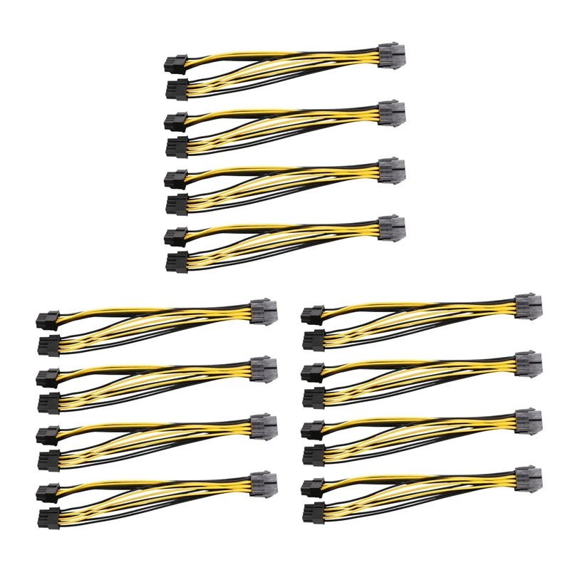 

15-Pack PCI-E 8Pin До 2X 8 Pin (6 + 2) Разветвитель Кабеля Питания Для PCIE PCI Express карта изображения Y-разветвитель Удлинительный кабель