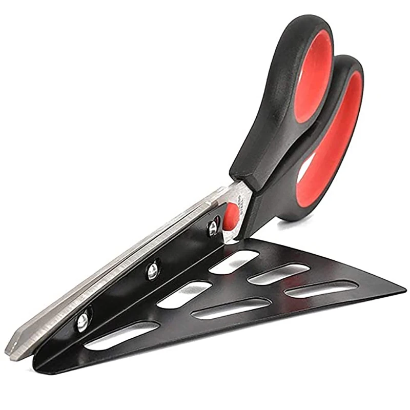 

2 In 1 Multifunctional Scissors Pizza Slicer Cutter Server Tray Pizza Shovel Tool Kitchen Cook Gadget Stainless Steel