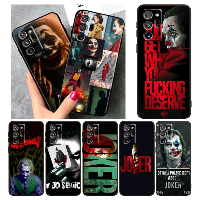 

Fashion Movie Joker Art Cool For Samsung Note 20 10 Ultra Plus A72 A54 A71 A51 A50 A30 A21 A03 A04e A02 A02S Black Phone Case