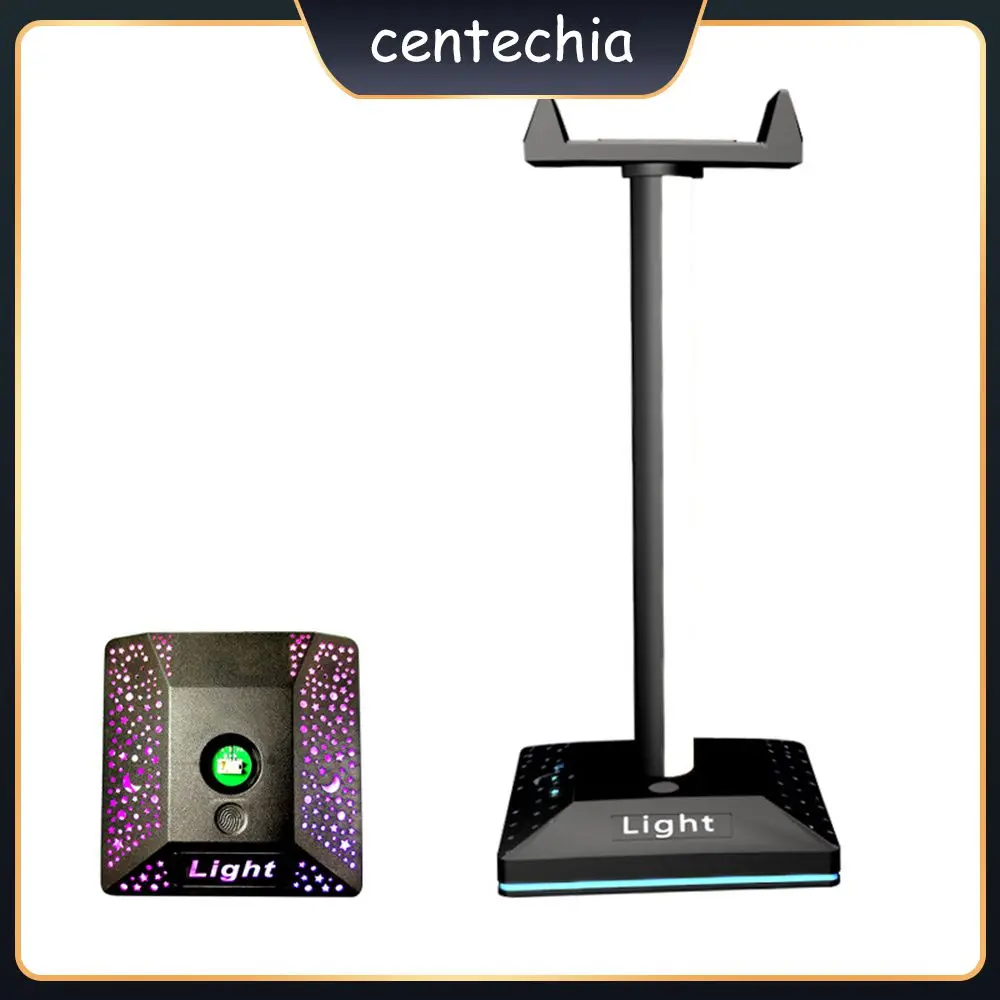 

Plastic Desk Universal Earphone Rack Hanger Atmosphere Lamp Pc Gaming Desktop Display Bracket Rgb Multifunctional Black Portable