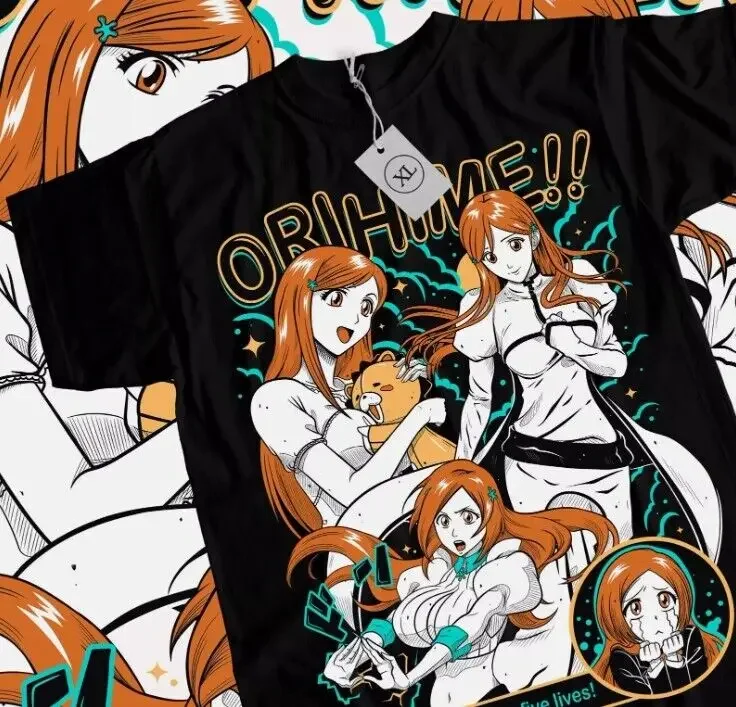 Футболка Orihime Inoue Zaraki Kenpachi Bleach Anime Ichigo Aizen Рубашка всех размеров