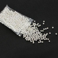 5 100pcs 925 sterling silver round beads spacer beads jewelry findings accessories silver bead for bracelet necklace making