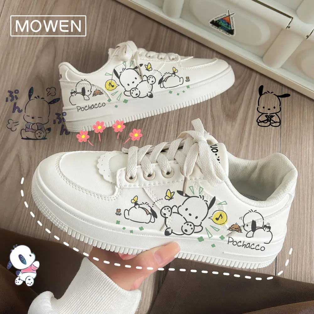 

Cartoon Pictures Pochacco Casual Shoes Child Comfortable Sports Suit Cute Wild Girl White Fashion Sneakers Student Birthday Gift