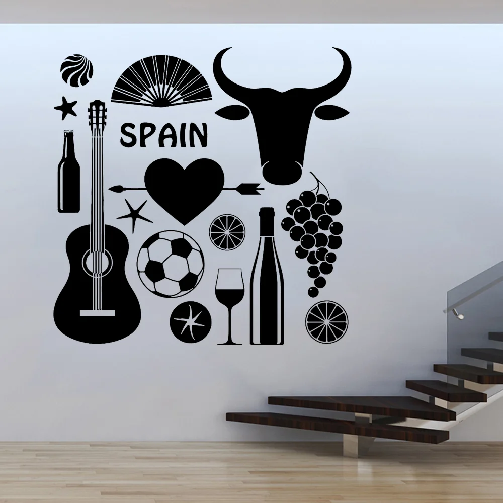 

Wall Decal Spain Bullfighting Symbol Travel Vinyl Stickers Matador Wall Stickers Bull Animal Spanish Corrida Vinyl Decals Home
