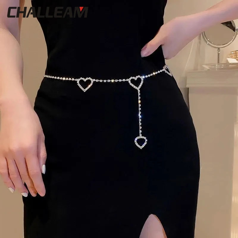 

Women's Rhinestone Chain Women's Fashion Imitation Silver Crystal Diamond Belt Women's Matching Jeans Dress Belt x285