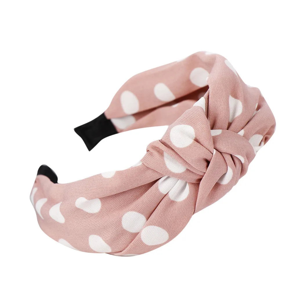 

polk dot printing Fashion Bow Knot Dot Hairband Women Hair Head Hoop Sweet Girls Hair Headband Decorate Outdoor Elastic