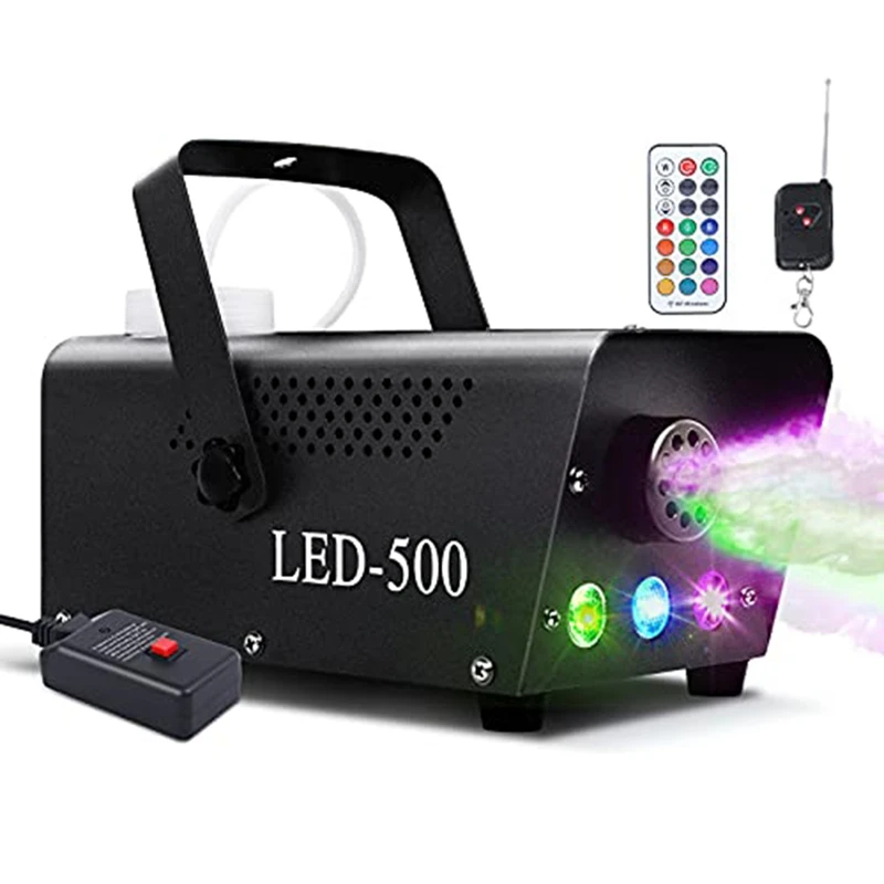 

Fog Machine,Smoke Machine 13 Colorful LED Lights Effect,500W And 2000CFM Fog For Halloween,Stage Effect,DJ