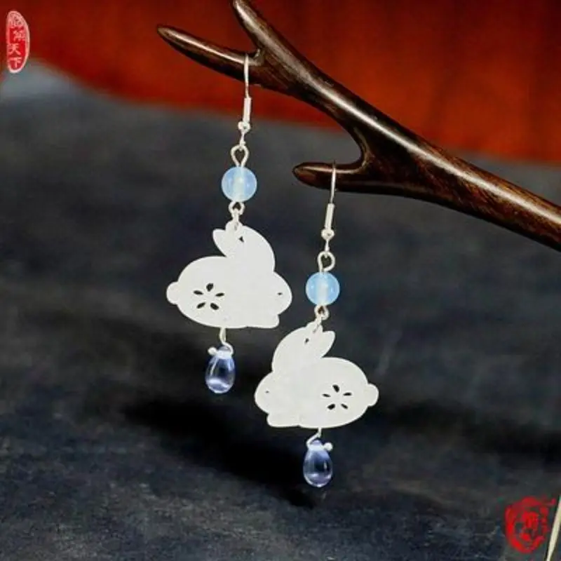 

The Founder of Diabolism Drop Stud Earrings for Women Anime Rabbit Earrings Ladies Fashion Jewelry Girls Oorbellen Mo Dao Zu Shi