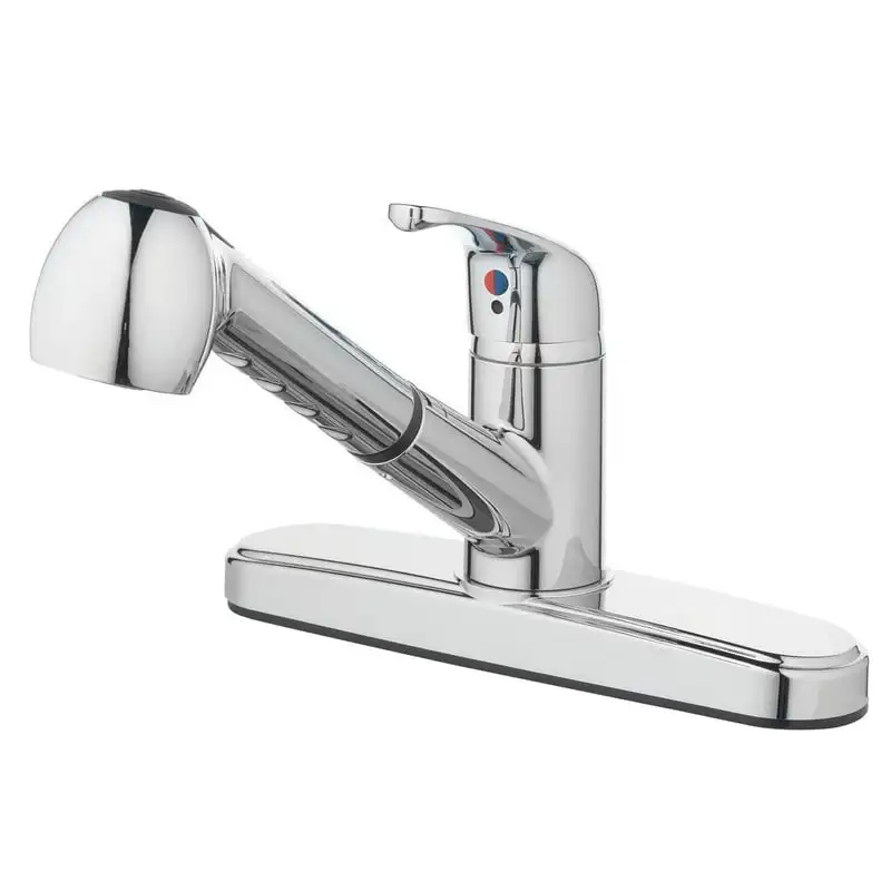 

Handle Kitchen Sink Faucet with Pull-Out Sprayer and Chrome Finish Riduttori per lavandini Rotating faucet Garden hose extender