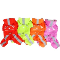 reflective jumpsuit dog clothes waterproof raincoat hooded jacket for small medium dogs yorkshire terrier rain coat pet outfit l