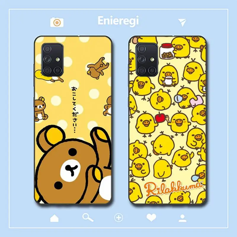 

Cute Rilakkuma Bear Phone Case for Samsung A51 A30s A52 A71 A12 for Huawei Honor 10i for OPPO vivo Y11 cover