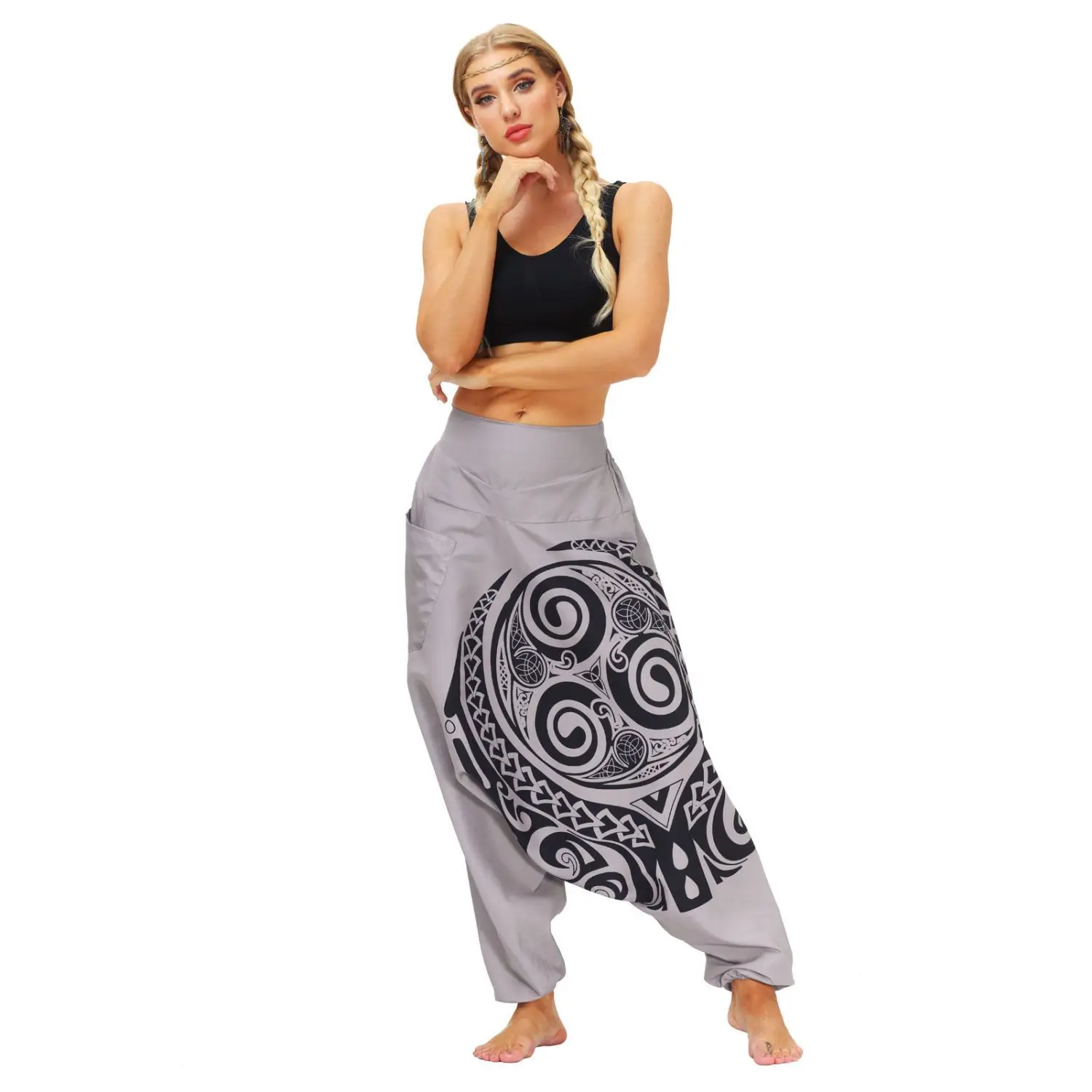 New Totem Digital Printing Men's and Women's Same Harun Pants Hip Hop Lantern Pants Casual Pants
