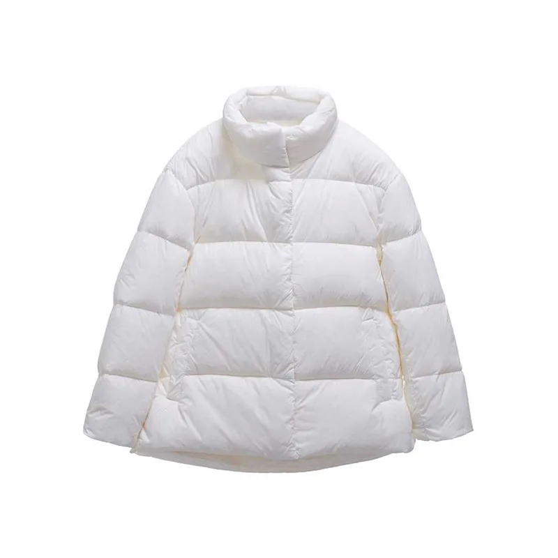 Chaqueta Acolchada Mujer Autumn and Winter Light White Duck Down Jacket Ladies Loose All-Match Small Light Bread Clothes Tide