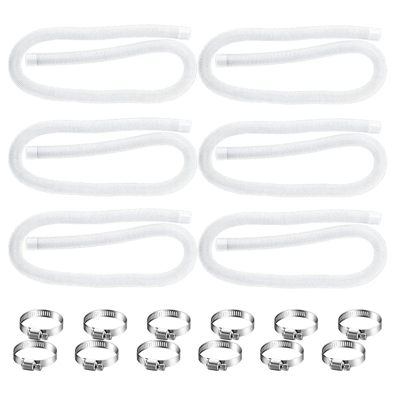 

Pool Hoses,Pool Pump Replacement Connection Hose For Intex Filter Pump 607,637 And Above Ground Pools With Hose Clamps