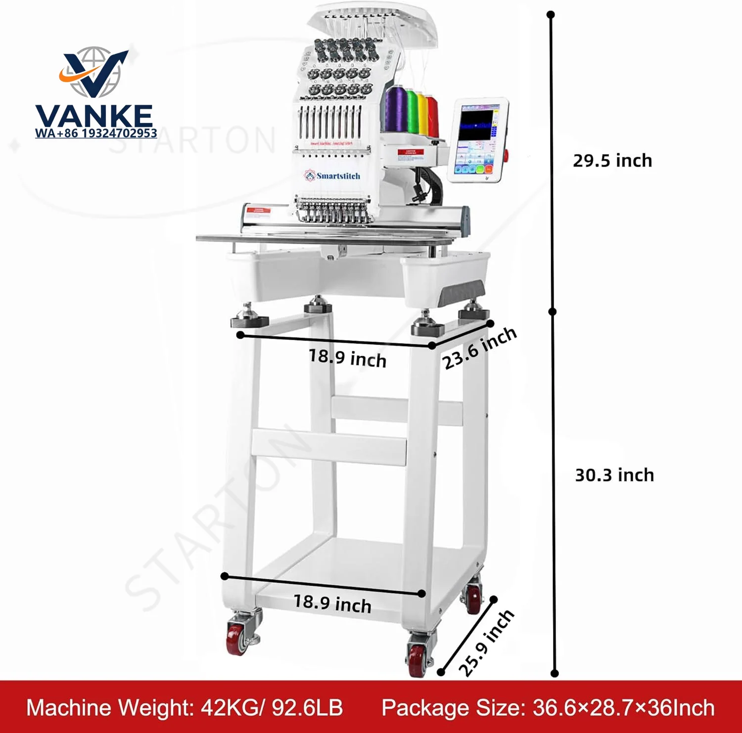 Фото Вышивальная машина Smartstitch S-1001 с 10 иглами, максимальной скоростью 1200 стежков в минуту, 7-дюймовым сенсорным экраном, НОВИНКА В ПРОДАЖЕ №2