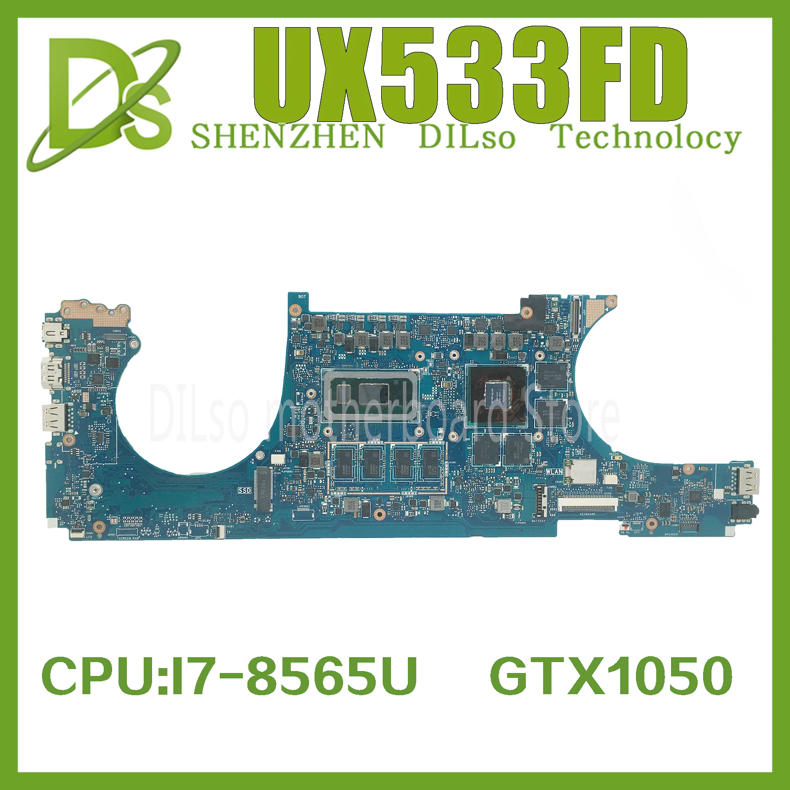 

KEFU UX533FD Motherboard For ASUS ZenBook15 UX533F UX533FN RX533F Notebook Mainboard W/I7-8565U GTX1050 4GB/8GB-RAM 100% Working
