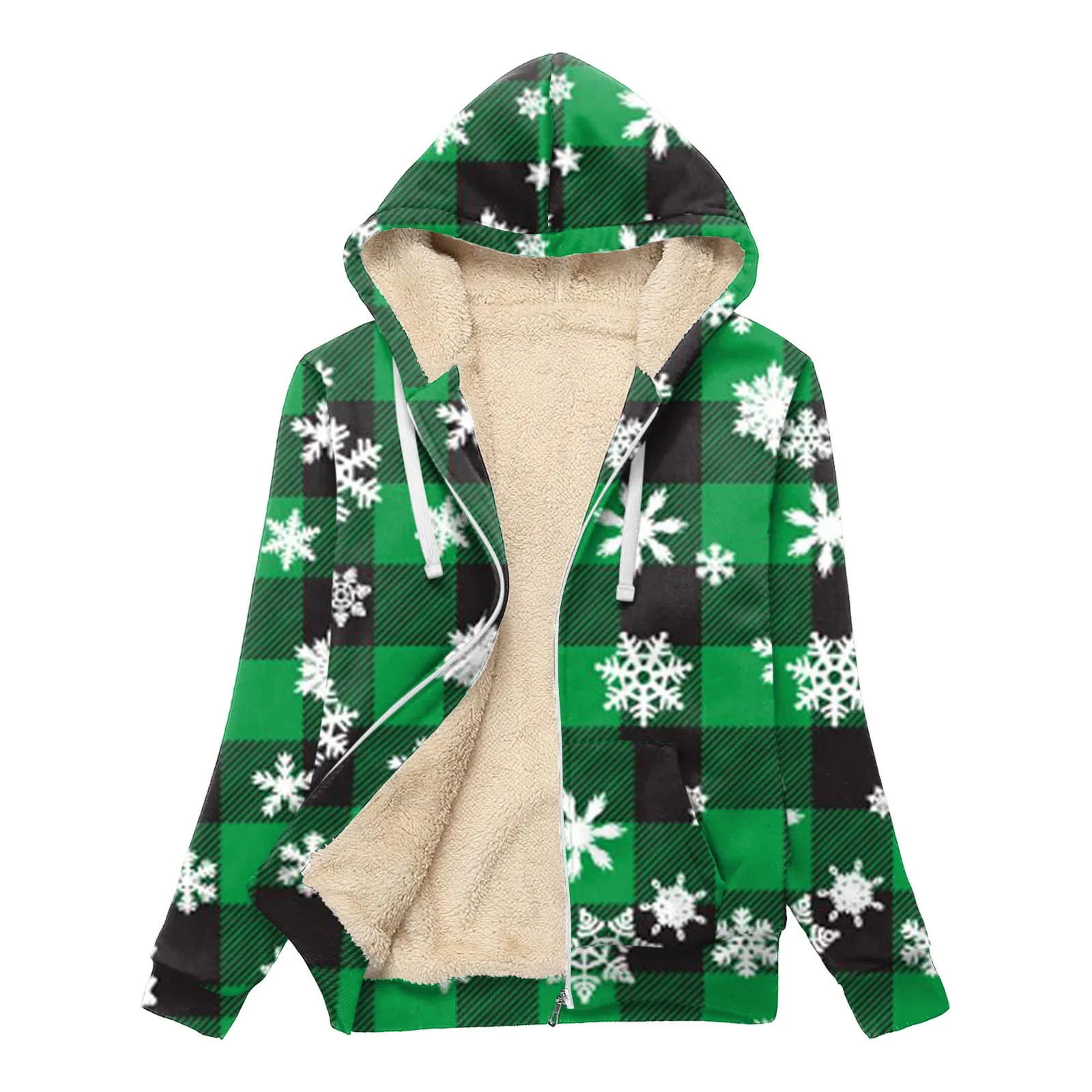 

Женская плюшевая толстовка на молнии, куртка в Корейском стиле на осень и зиму, повседневное пальто, новогодняя трендовая уличная одежда с капюшоном, пальто для женщин