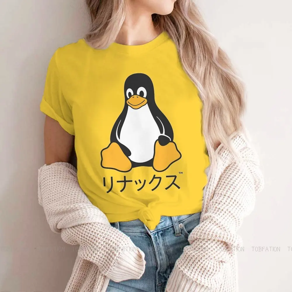 

Футболка в японском стиле Tux для девочек, забавная футболка с рисунком пингвина, анимации, высокое качество, креативная графическая футболк...