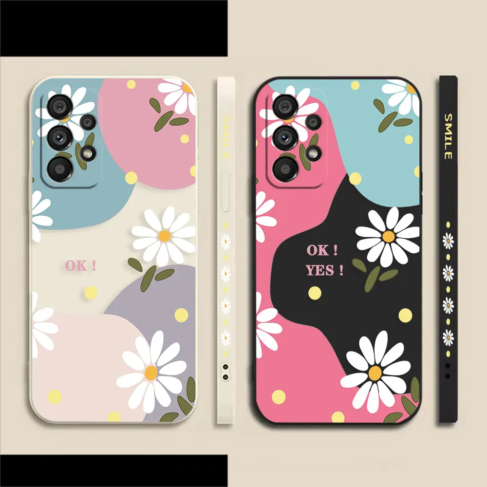 

Small White Flower Sunflower Phone Case For Samsung A91 A73 A72 A71 A53 A52 A51 A42 A33 A32 A31 A23 A21S A13 A12 AO3S 4G 5G Case