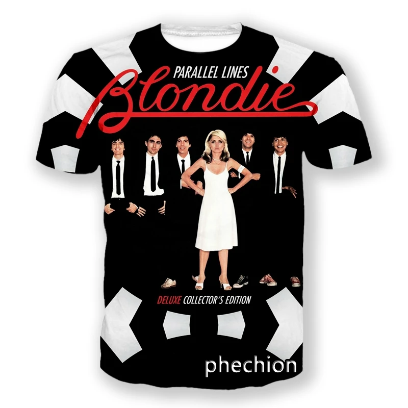 

phechion New Fashion Men/Women Blondie 3D Printed Short Sleeve Casual T Shirt Sporting Hip Hop Summer Tops L147