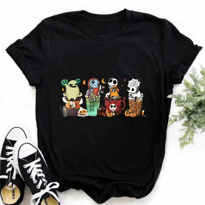 Женская футболка с принтом Кошмар перед Рождеством повседневная героями
