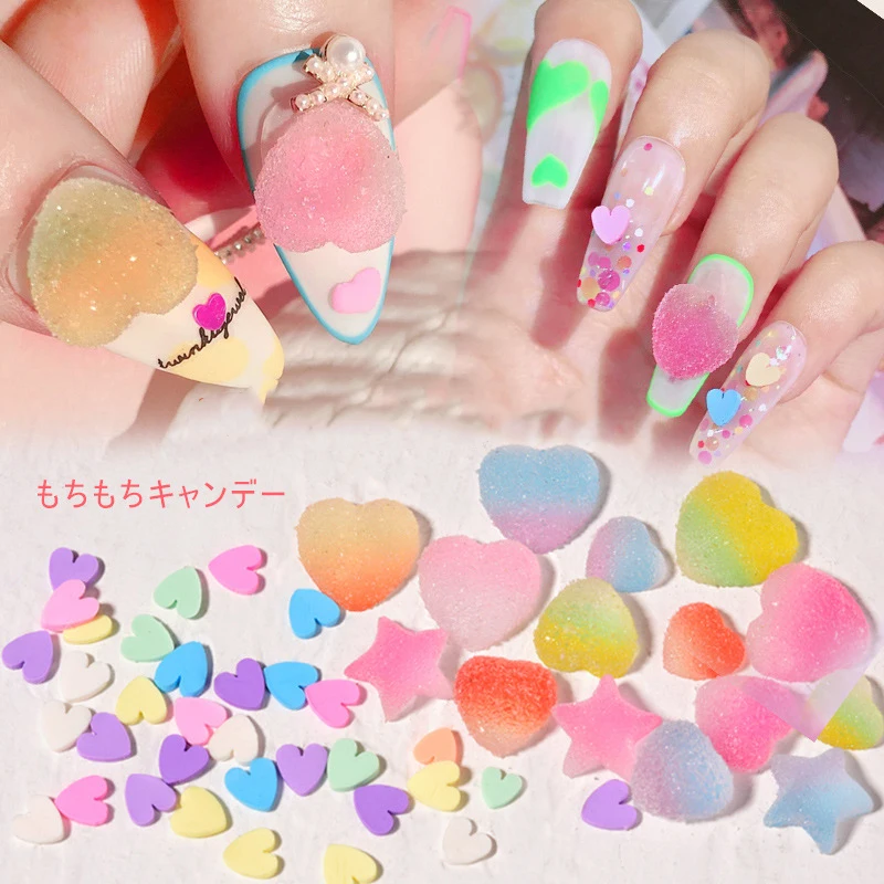 

Nail Art Decorations 15pcs/set Fondant Mixed Peach Hearts Star Shaped Diy Candy Coloured Nail Parts