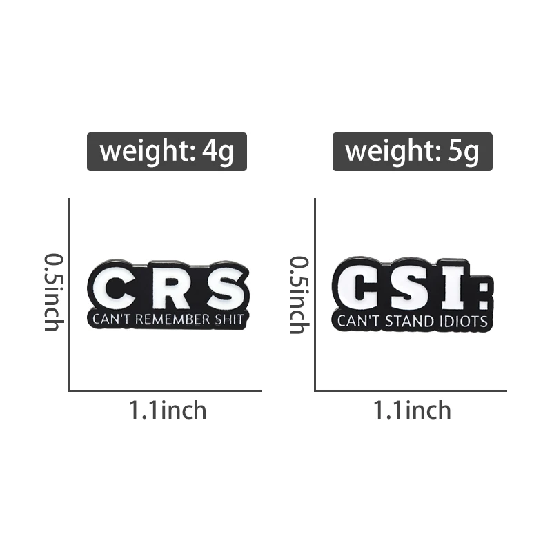 CSI не могу стоять идиоты эмалированные булавки на заказ CRS броши можешь помни
