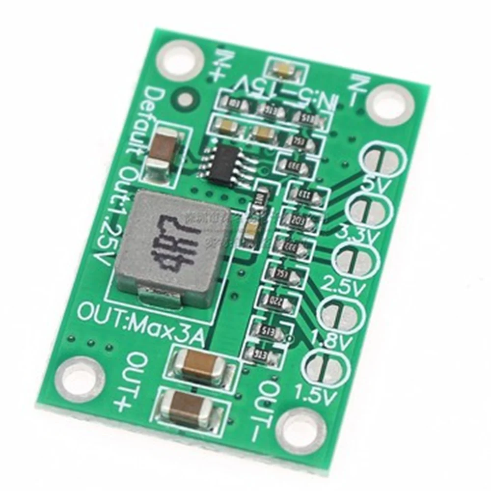 

Понижающий модуль питания постоянного тока 5-16 В до 1,25 в/1,5 В/1,8 в/2,5 в/3,3 В/5 В, универсальная настраиваемая понижающая плата преобразователя Напряжения 3A для ЖК-дисплея
