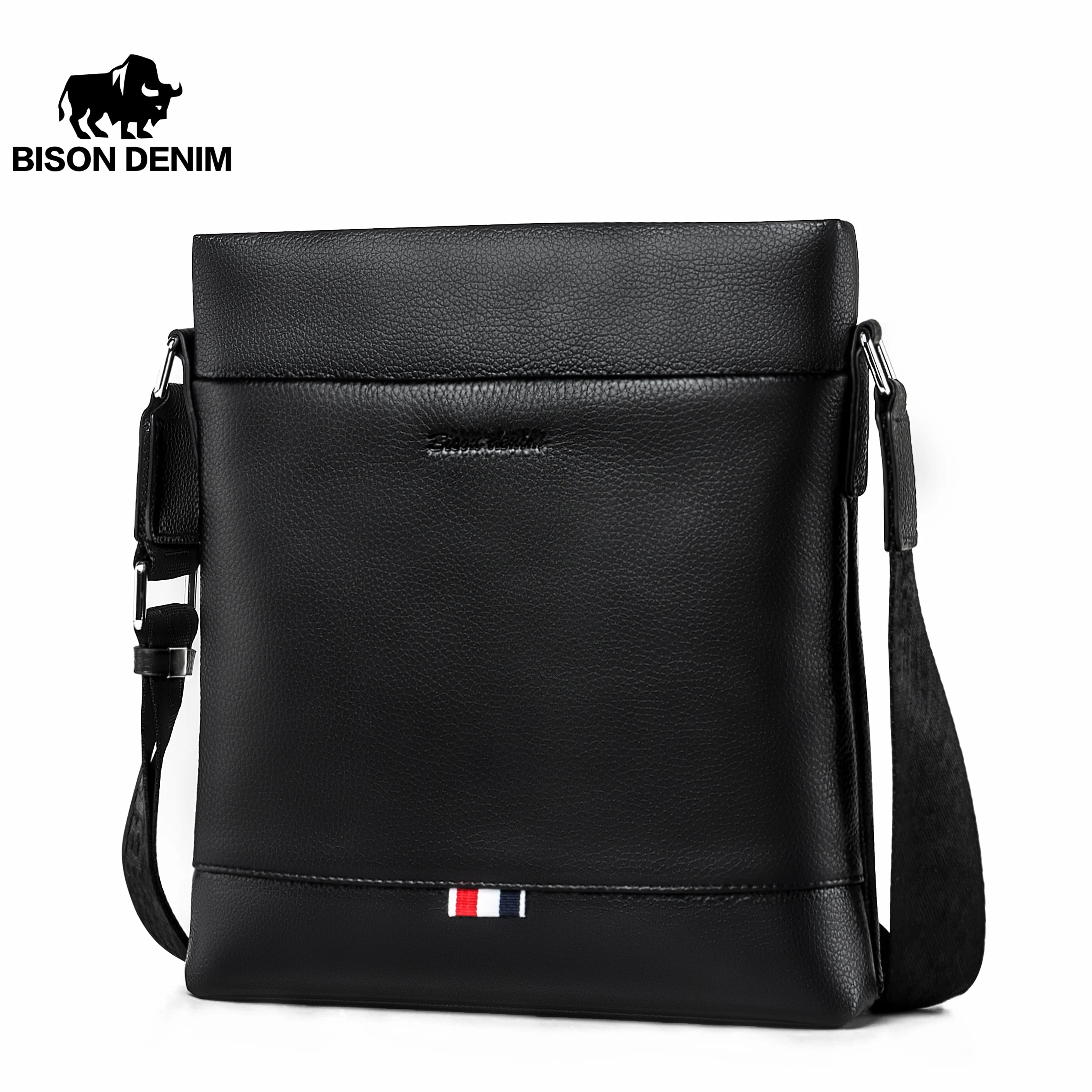 

BISON DENIM Genuine Leather Handbag Male Casual Crossbody Luxury Man Shoulder Bag Husband Messenger Bag Bolso de Hombre N2821