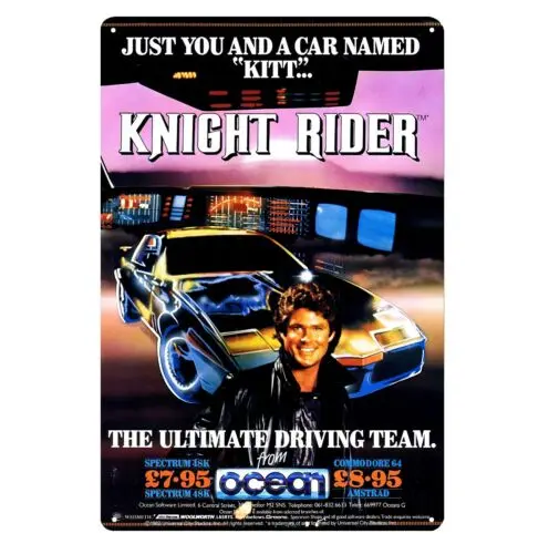 Металлический плакат Knight Rider для ТВ-сериала жестяной знак 20x30 см