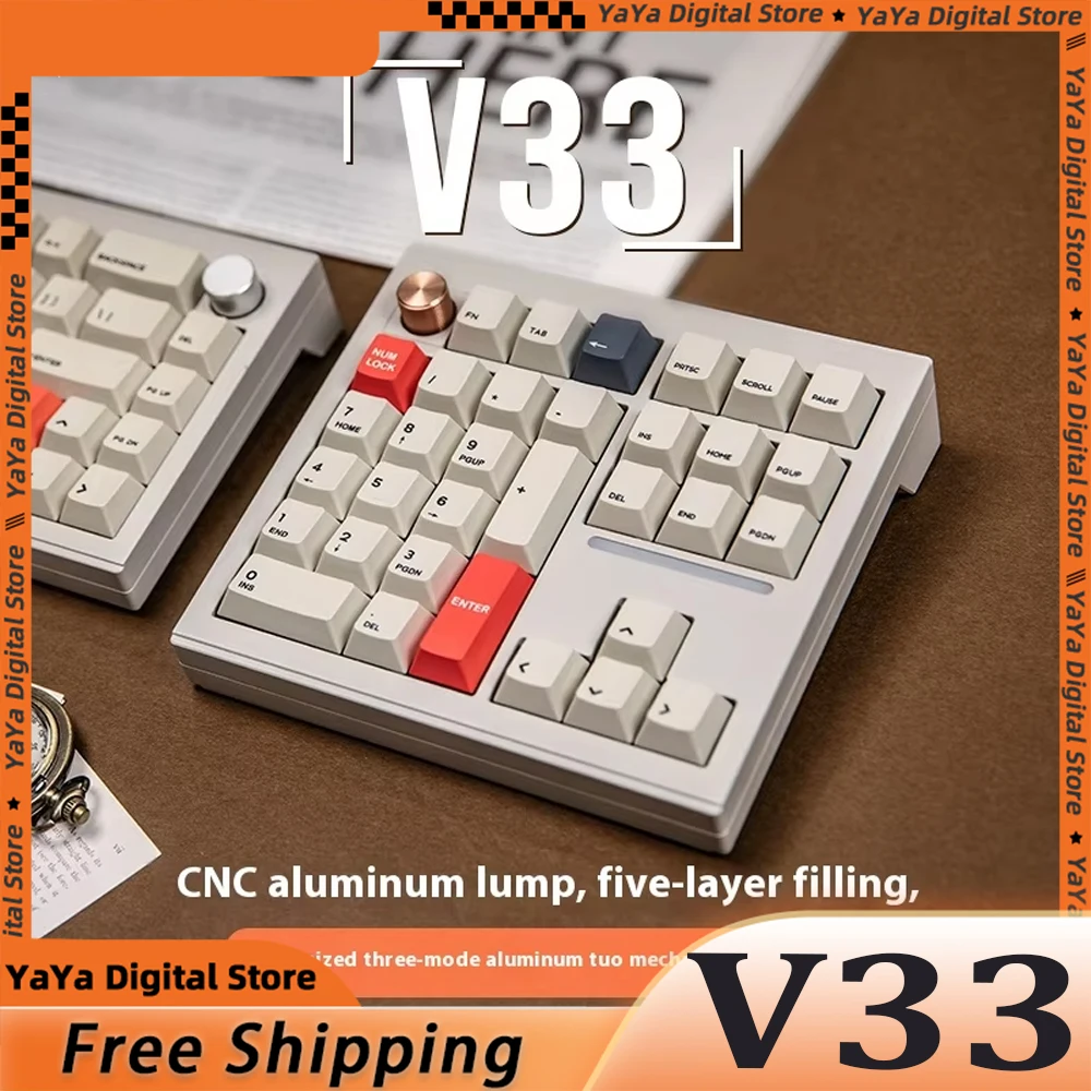 Новинка механическая клавиатура CIDOO V33 из алюминиевого сплава VIAQMK с ручкой три