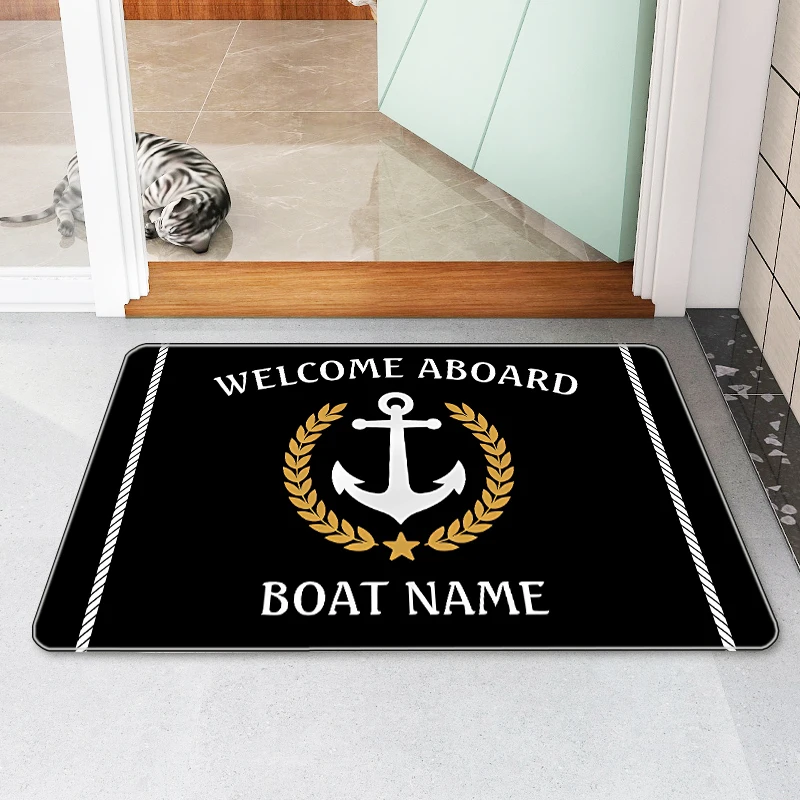 

Doormat Boat Name Entrance Carpet Door Mat Floor Design Kitchen Mats Hallway Living Room Anchor Carpets Rugs Bathroom Prayer Rug