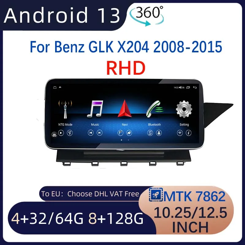 Android13 GPS-навигация для Mercedes Benz GLK X204 2008-2015 мультимедийный видеоплеер WIFI MTK7862