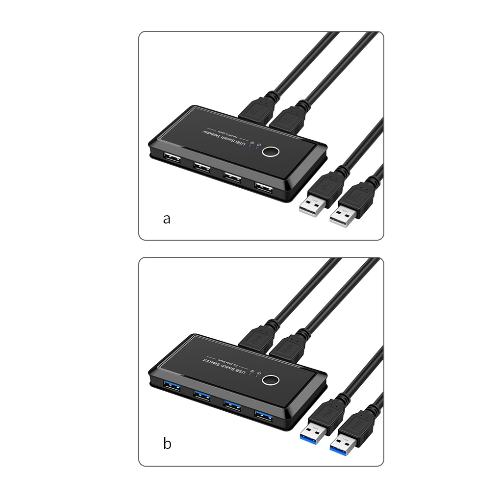 

USB KVM Switch USB 3.0 2.0 Switcher for Printer Computer Keyboard Mouse Printer Monitor 2 PCs Sharing 4 Devices USB Switch