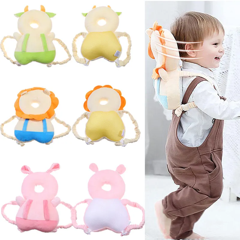 

1-3T Toddler Baby Pillow Head Protector Safety Pad Cushion Back Prevent Injured Baby Eleplant Lion Cartoon Security Pillows