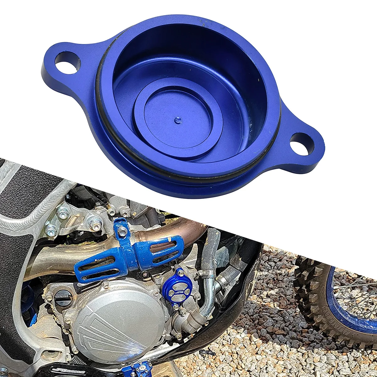 Фото Для Yamaha YZ250F YZ450F YZ250FX YZ450FX WR250F WR450F YZ WR 250F 450F 250 450 2014-2021: Алюминиевые крышки масляного фильтра с ЧПУ №3