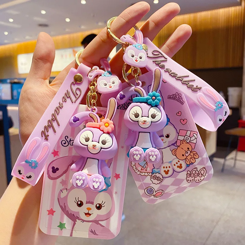 

Disney Stellalou Children Toys Pendant Keychain Cartoon Creative Card Set Keychain Girls Keychains For Women Fashion Car Keyring