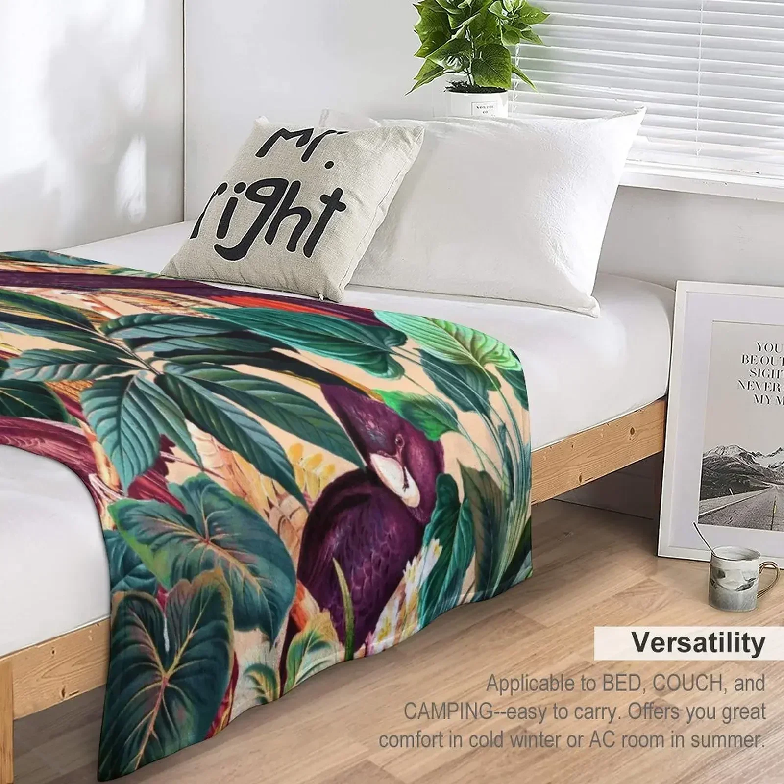 Одеяла и пледы с цветочным рисунком птицами XLII Мягкие одеяла