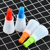 5pcs silicone oil bottle with brush grill oil brushe portable camping bbq accessories liquid oil can kitchen cooking baking tool