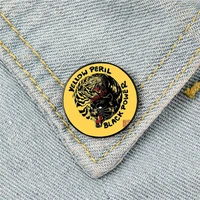 yellow peril supports black power pin custom funny brooches shirt lapel bag badge cartoon jewelry gift for lover girl friends