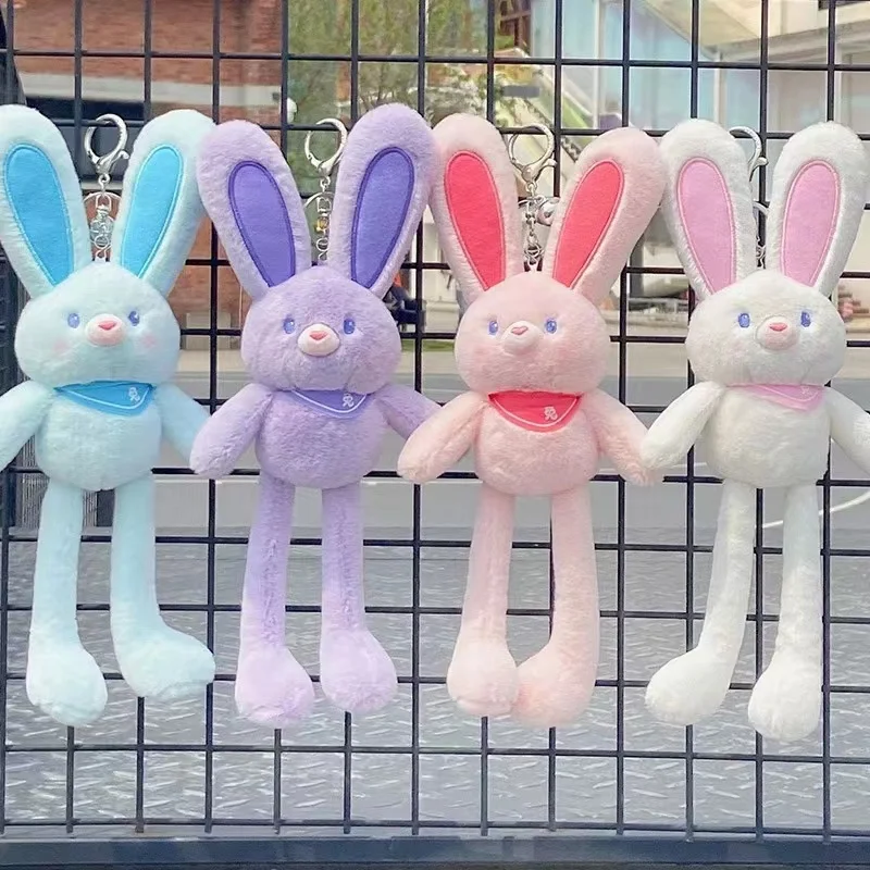 New Pulling Ears Rabbit Plush Toy Baby Toys Soft Bunny Doll Children Toys Gifts for Girls Keychain Plushies Toys for Children