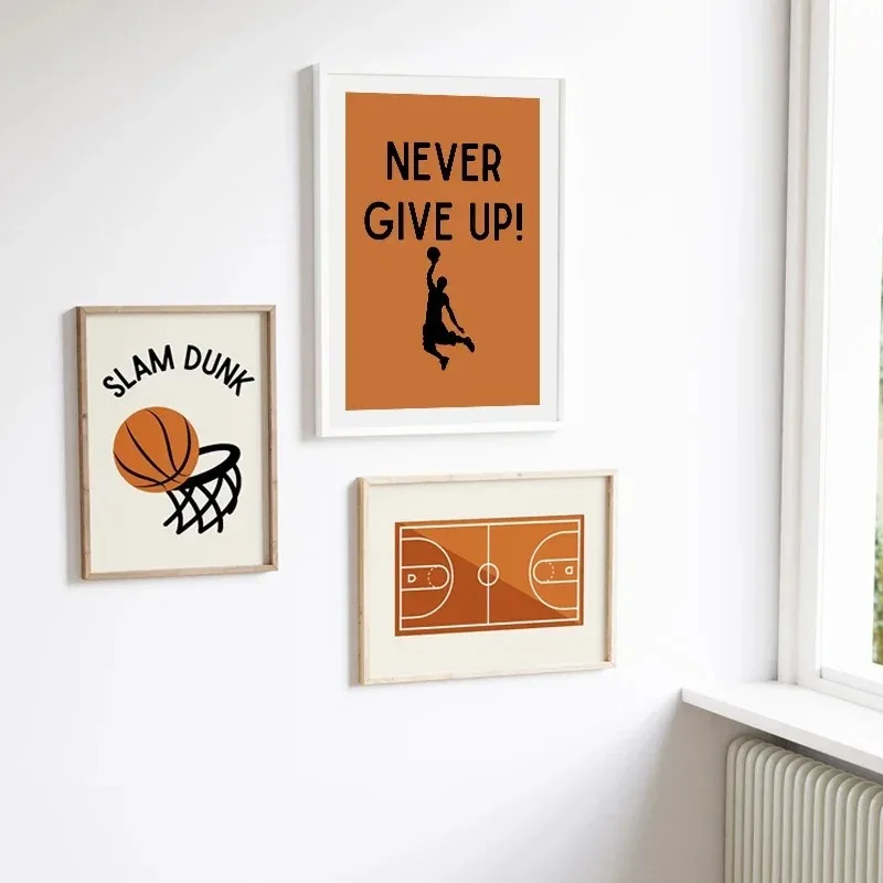 Баскетбольная Тема Для Мальчиков Настенное Искусство Холст С Принтом