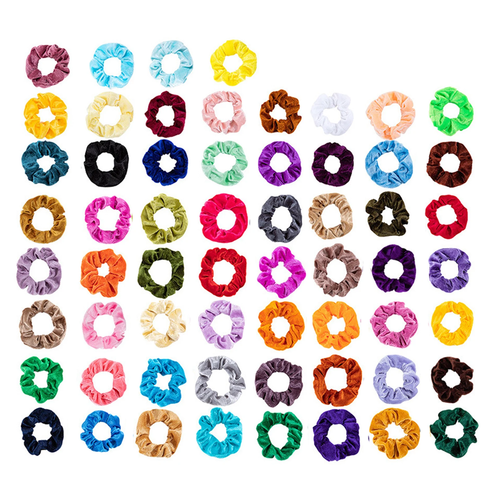 

60pcs Women Elastic Ties Fashion Wedding Hair Scrunchies Soft Velvet Gift Sweet Styling Tools Ponytail Holder Headwear Cute