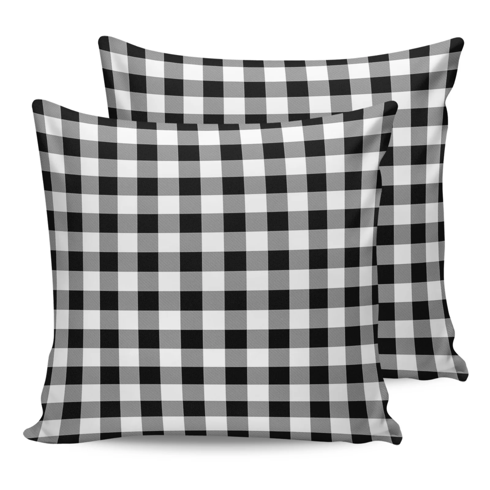 

Pastoral Style Black And White Grid Pillowcase Two Piece Set Home Sofa Decor Cushion Cover Pillowcase Bed Pillow Cover