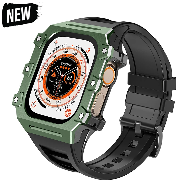 

Mod Kit for Apple Watch Ultra 49mm Metal Case Band Refit Set DIY Modification Metal Silicone Strap Iwatch Replacement Wristbands