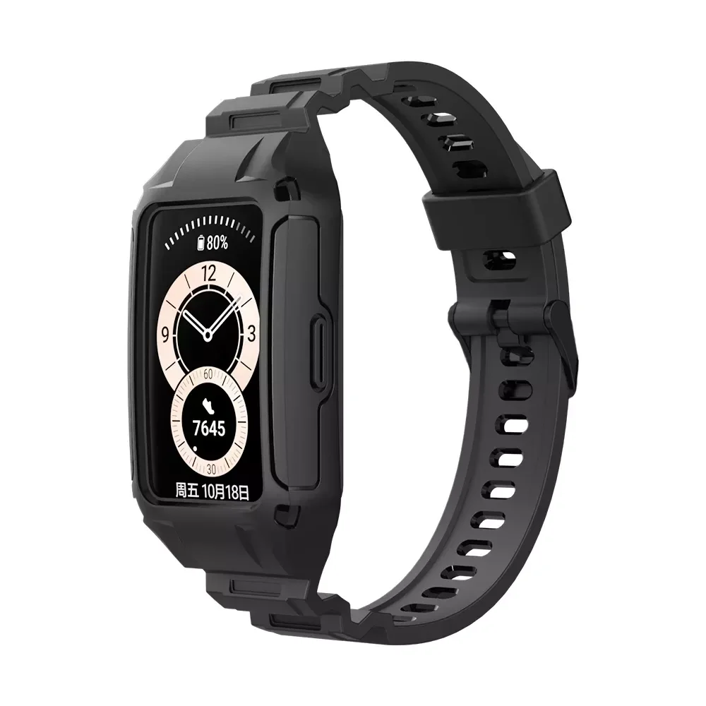 

Sikai Strap+Watch Case For Huawei Band 6 Cover Full Frame Screen Protector For Honor Band 6 Watch Armor Bumper Bracelet TPU Band