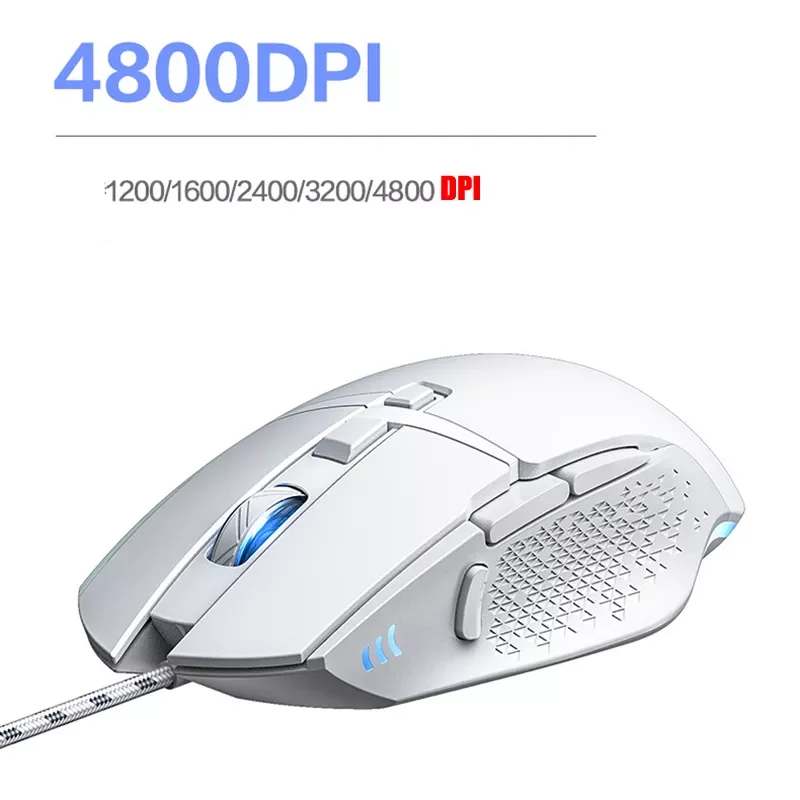 

Gaming Mouse Wired 4800 DPI Breathing Light Ergonomic Game USB Computer Mice RGB Gamer Desktop Laptop PC Gaming Mouse for Window